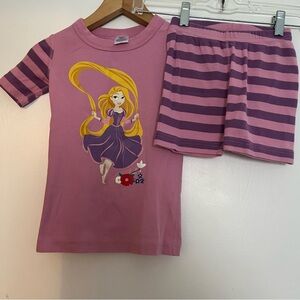 Hanna Andersson Girls Disney Princess Tangled Rapunzel short pajamas 110 US 5